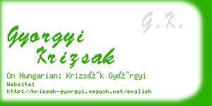 gyorgyi krizsak business card